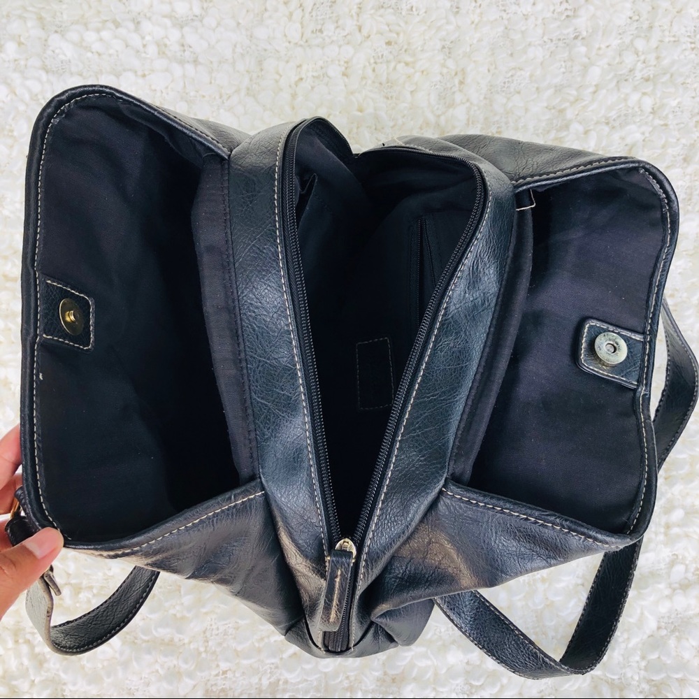 Style & Co Black Leather Handbag/Shoulder Bag - Picture 4 of 5